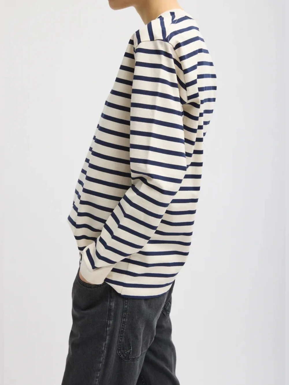 Tibi Tibi Striped Perfect Unisex Long Sleeve T-Shirt - Picture 4 of 11
